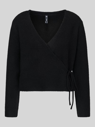 Produktfoto, Relaxed Fit Strickjacke mit Wool-Anteil Modell 'LIVA' von ONLY, schwarze Farbe, weiche Textur, Damen Strickjacke von ONLY