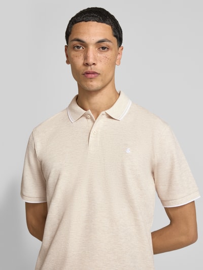 JACK & JONES koszulka polo o kroju slim fit z wyhaftowanym logo model 'AUSTIN' Złamany biały 3
