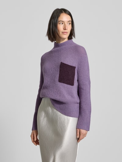 Luisa Cerano Strickpullover mit Brusttasche Mauve 4