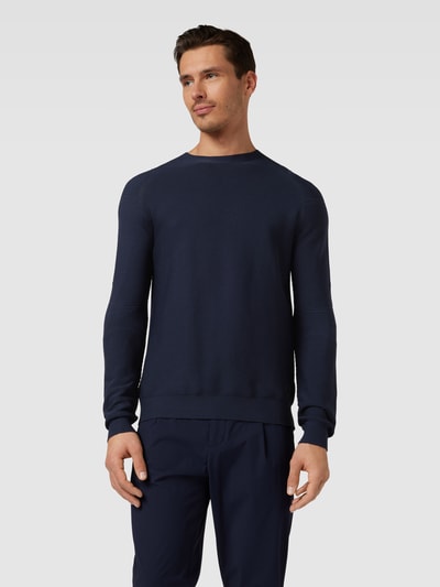 AlphaTauri Gebreide pullover met ribboorden, model 'FOSOP' Marineblauw - 4