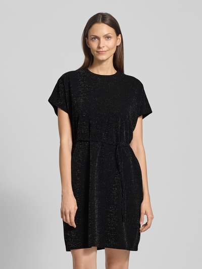 Selected Femme Oversized jurk met strikceintuur, model 'SANDRA' Zwart - 4