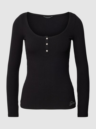 GUESS Longsleeve mit Strukturmuster Modell 'KARLEE' Black 2