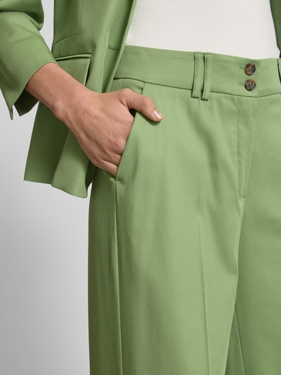 More & More Spodnie materiałowe z szeroką, skróconą nogawką Zielony 3