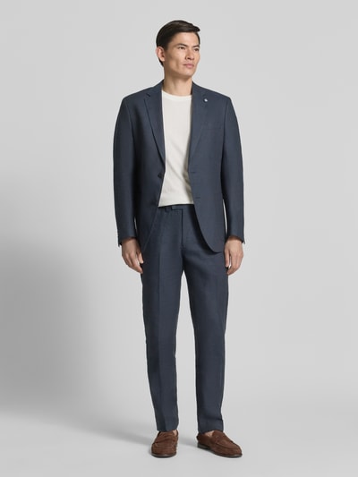 Christian Berg Men Leinenhose mit Gesäßtaschen Dunkelblau 1