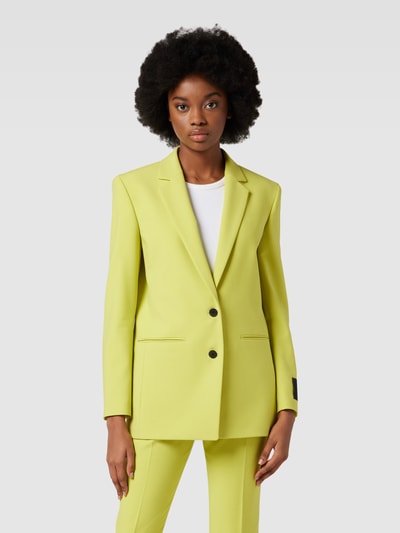 HUGO Lange blazer met viscose, model 'Aita' Neon groen - 4