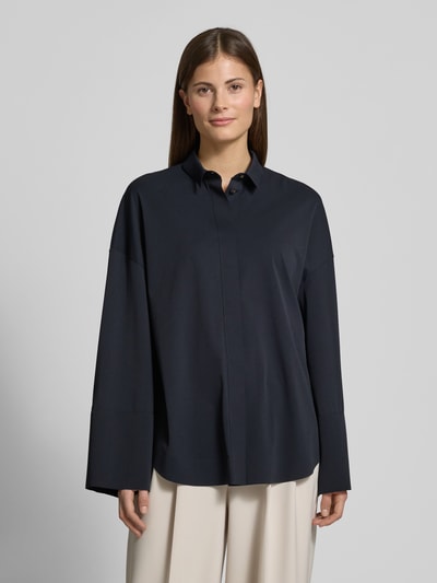 MaxMara Leisure Relaxed Fit Bluse mit überschnittenen Schultern Modell 'PATELLA' Dunkelblau 4