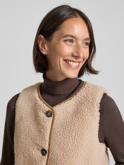 Barbour Regular fit outdoor-bodywarmer met teddybont, model 'LUCIANA' Beige - 3