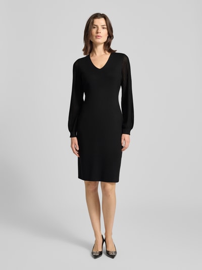 s.Oliver BLACK LABEL Figurumspielendes Strickkleid aus Viskose-Mix Black 1