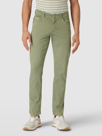 Christian Berg Men Slim Fit Jeans mit Gesäßtaschen Oliv 4