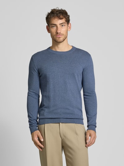 Tom Tailor Regular Fit Strickpullover aus reiner Baumwolle mit Rundhalsausschnitt Rauchblau 4