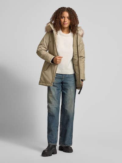 Only Getailleerde parka met imitatiebont, model 'IRIS' Kaki - 1