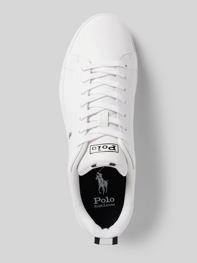 Polo Ralph Lauren Sneakersy skórzane z detalami z logo Biały 3