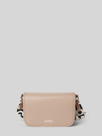 HUGO Handtasche mit Label-Print Modell 'Bel' Sand 2