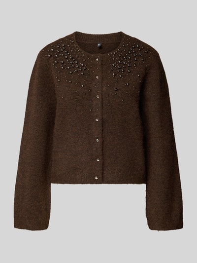 ONLY Regular Fit Strickjacke mit Woll-Anteil Modell 'MIGGIE' Schoko 1