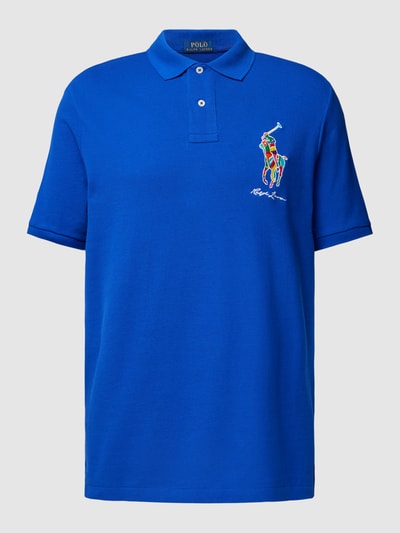 Polo Ralph Lauren Classic fit poloshirt met labelstitching Koningsblauw - 2