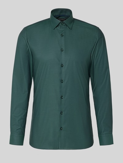 OLYMP No. Six Koszula biznesowa o kroju Super Slim Fit z kołnierzykiem typu kent Zielony 2