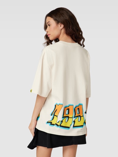 Review Oversized T-shirt met graffitiprint Ecru - 5