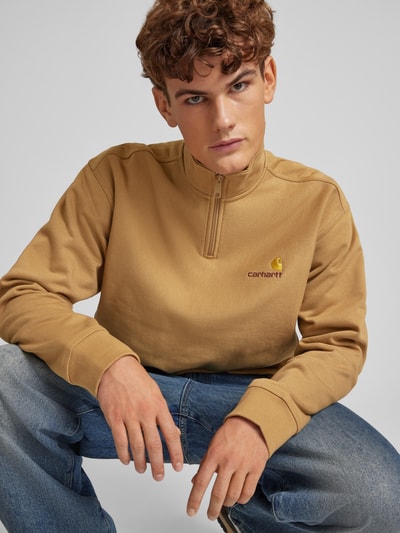 Carhartt Work In Progress Sweatshirt met schipperskraag, model 'AMERICAN SCRIPT' Beige - 3