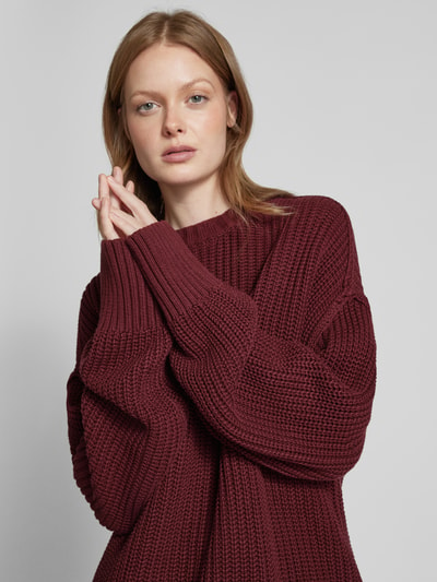 JAKE*S STUDIO WOMAN Oversized Strickpullover mit Strukturmuster Dunkelrot 3