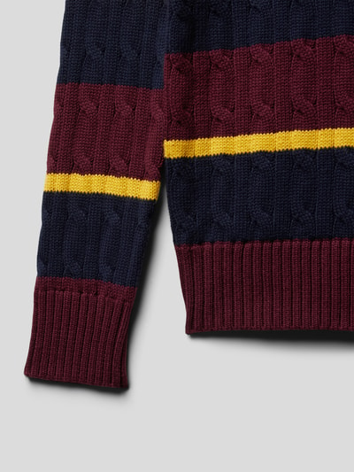 Polo Ralph Lauren Teens Sweter z dzianiny w paski Bordowy 2