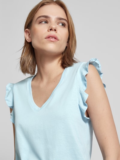 Only T-Shirt mit V-Ausschnitt Modell 'MAY' Hellblau 3