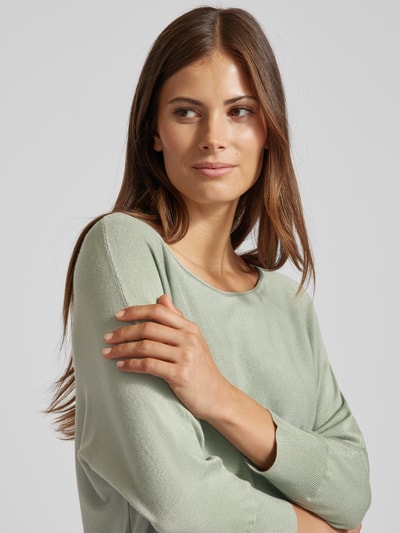 QS Gebreide pullover met 3/4-mouwen Lichtgroen - 3