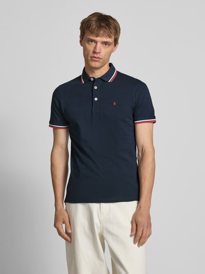Jack & Jones Slim Fit Poloshirt mit Logo-Stitching Modell 'PAULOS' Marine 4