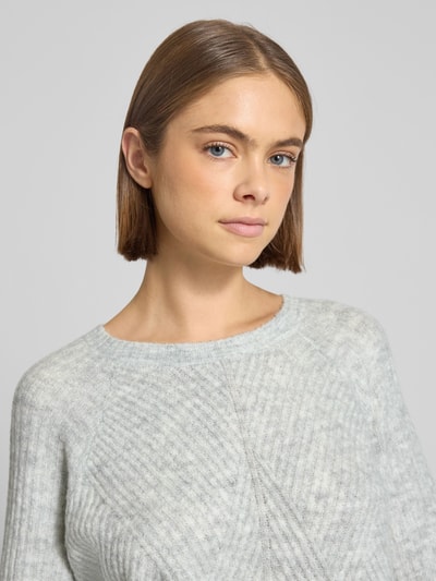 ONLY Strickkleid mit Rippstruktur Modell 'CAROL' Hellgrau 3