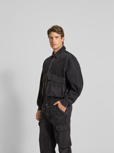 Diesel Jeansjacke mit Reißverschluss Black 4