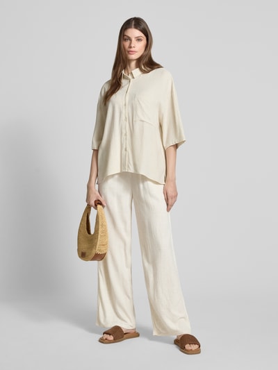 moves Stoffhose aus Viskose-Leinen-Mix mit elastischem Bund Beige 1