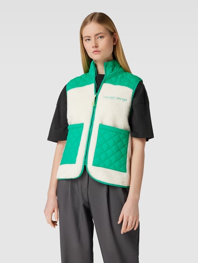 TheJoggConcept Steppweste mit Fleece-Besatz Grün 4