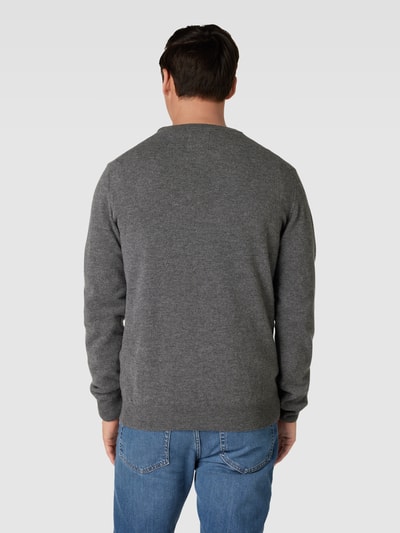 Gant Strickpullover mit Label-Stitching Anthrazit Melange 5