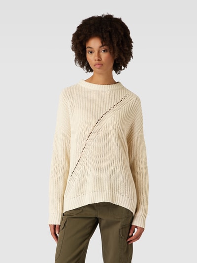 Only Strickpullover mit Lochmuster Modell 'HANNA' Offwhite 4