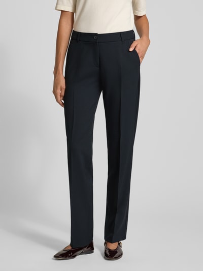 Brax Spodnie materiałowe o kroju straight fit z dodatkiem wełny owczej model ‘Maron’ Granatowy 4