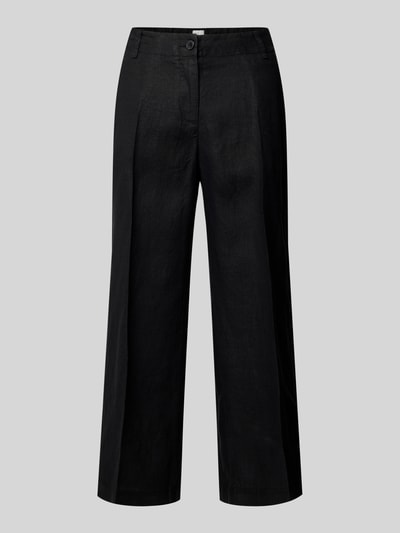 Brax Straight Leg Leinenhose mit verkürztem Schnitt Black 2