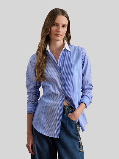 Lauren Ralph Lauren Bluzka koszulowa o kroju relaxed fit z czystej bawełny Niebieski 4