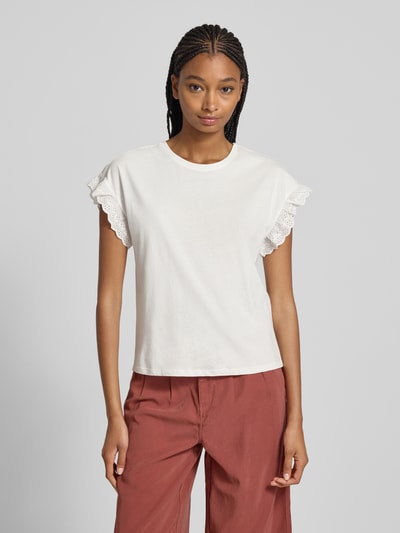 Only T-shirt o kroju regular fit z czystej bawełny model ‘IRIS’ Biały 4