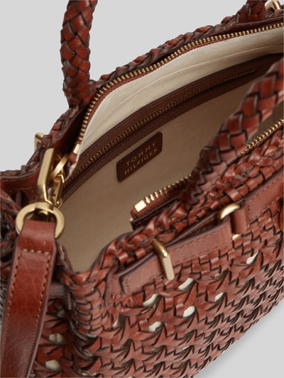 Tommy Hilfiger Henkeltasche aus echtem Büffelleder Modell 'AMERICAN ICON MINI TOTE' Cognac 4