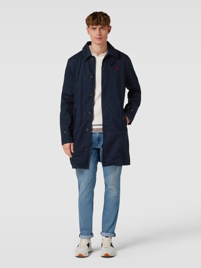 Polo Ralph Lauren Lange jas met platte kraag, model 'WALKING' Marineblauw - 1