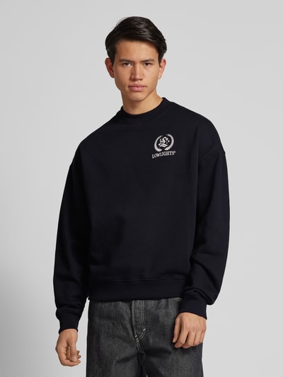 Low Lights Studios Sweatshirt mit Label-Stitching Modell 'Cesar' Black 4