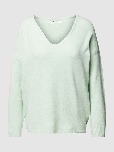 Only Gebreide pullover met V-hals, model 'RICA' Mintgroen - 2