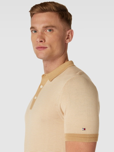 Tommy Hilfiger Koszulka polo w jednolitym kolorze Camel 3