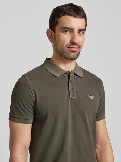 JOOP! Jeans Koszulka polo o kroju regular fit w jednolitym kolorze model ‘Ambrosio’ Ciemnozielony 3