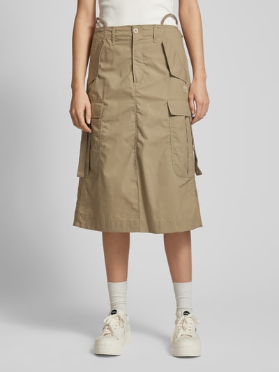 G-Star Raw Midirok met cargozakken, model 'Long Army Skirt' Zand - 4