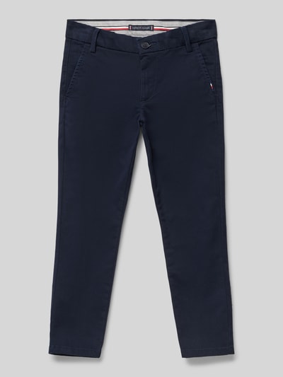 Tommy Hilfiger Teens Chino met Franse steekzakken Marineblauw - 1