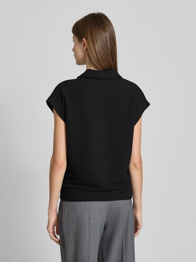 OPUS Bluzka z dzianiny z dekoltem w serek model ‘Goste’ Czarny 5