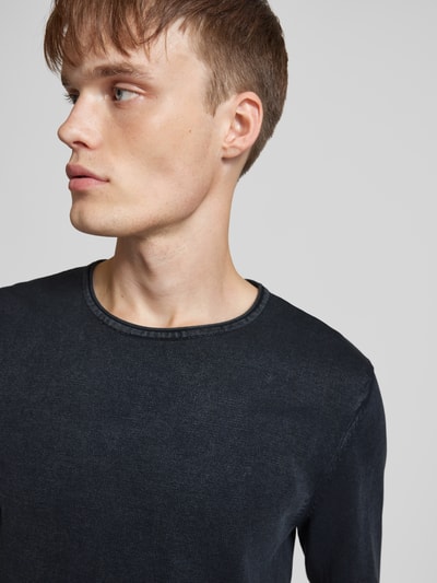 Jack & Jones Sweter z dzianiny z okrągłym dekoltem model ‘ELEO’ Granatowy 3