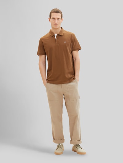 Tom Tailor Regular Fit Poloshirt aus Baumwoll-Viskose-Mix Khaki 1