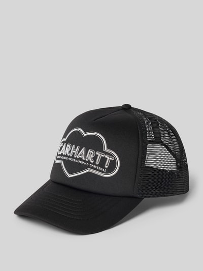 Produktfoto, Trucker Cap mit Logo-Print Modell 'Cloud Heart' von Carhartt Work In Progress aus schwarzem Material mit Mesh und Snapback, Herren Accessoire.