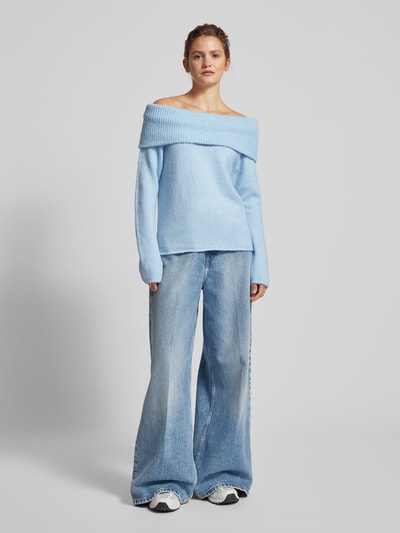 Gina Tricot Gebreide pullover in off shoulder-look Bleu - 1